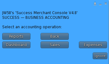 SUCCESS Business Accounting menu