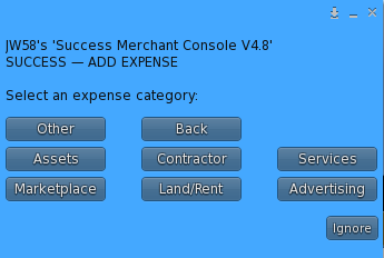 SUCCESS Add Expense category selection