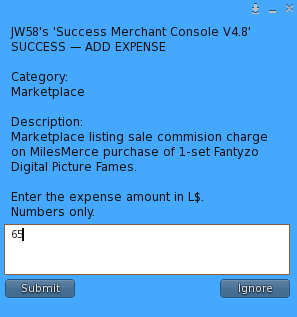 SUCCESS Add Expense amount entry