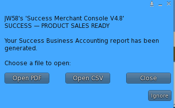 SUCCESS Product Sales report ready