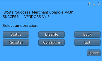SUCCESS Vendors V4.8 menu