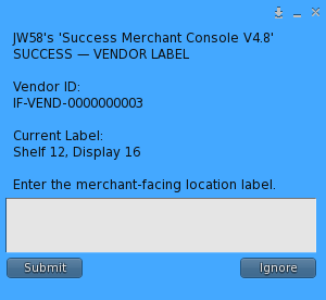 SUCCESS Static Vendor label editor