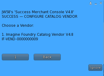 SUCCESS Configure Catalog Vendor selection